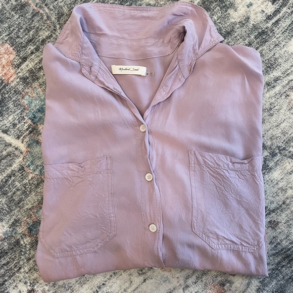 Ombré button down blouse-Small - Picture 2 of 3